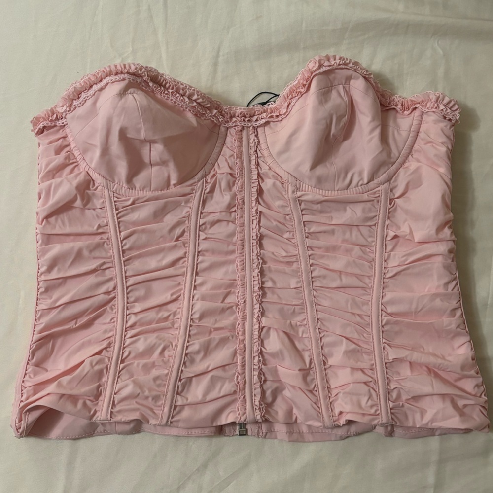 Don't Judge Me Strapless Bustier Baby Pink